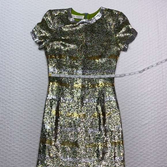 Vintage Neil Bieff Citrus Sequin Mini Dress Size 4 - Picture 6 of 10